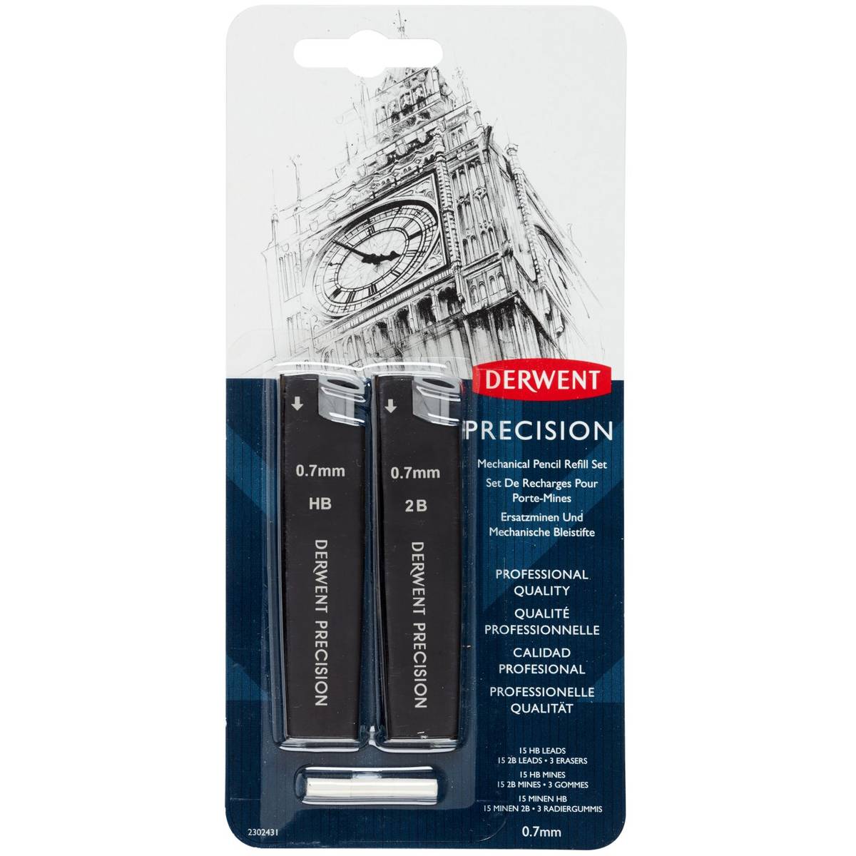 Derwent Precision Mechanical Pencil 0.7mm Refill Set