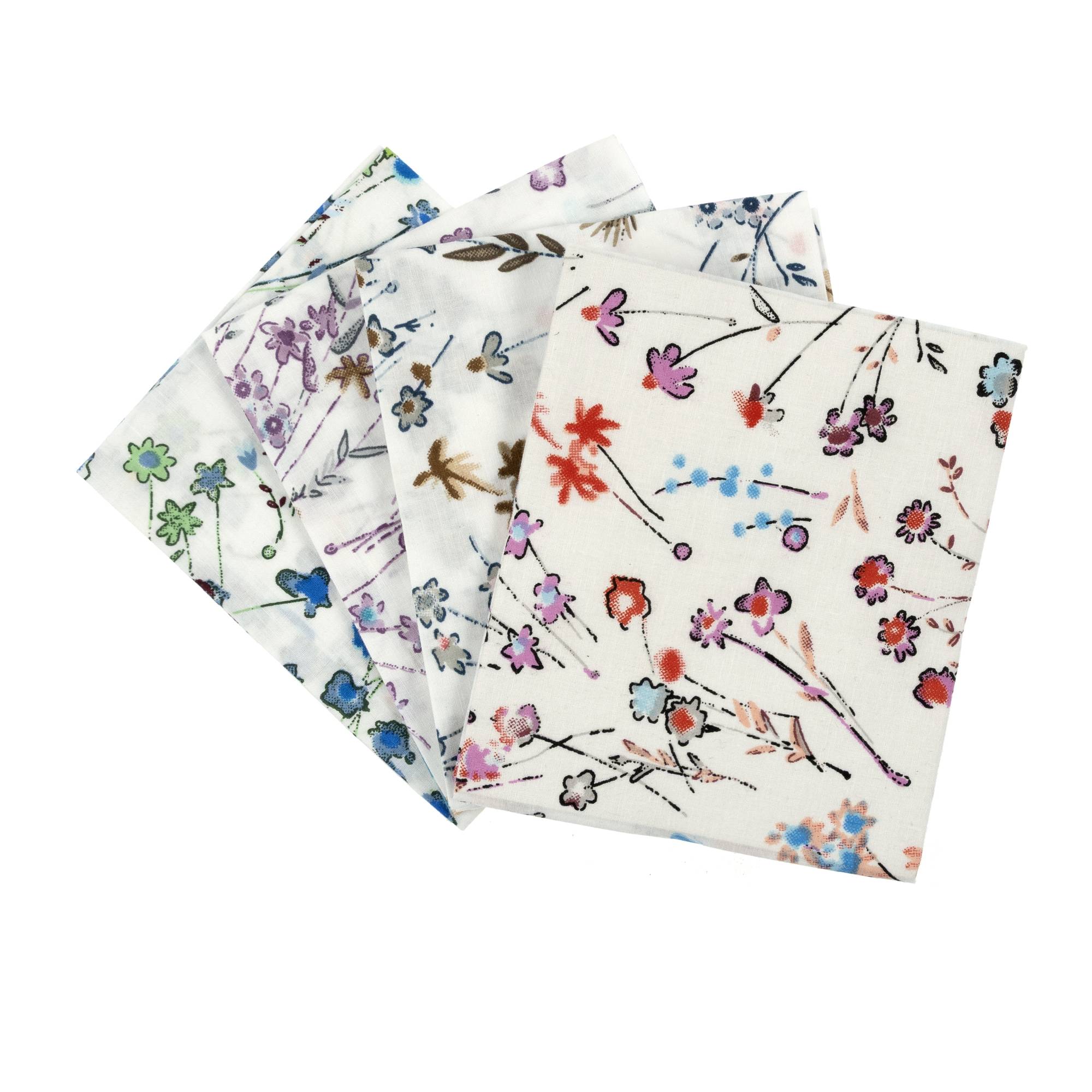 Sketchy Floral Cotton Fat Quarters 4 Pack