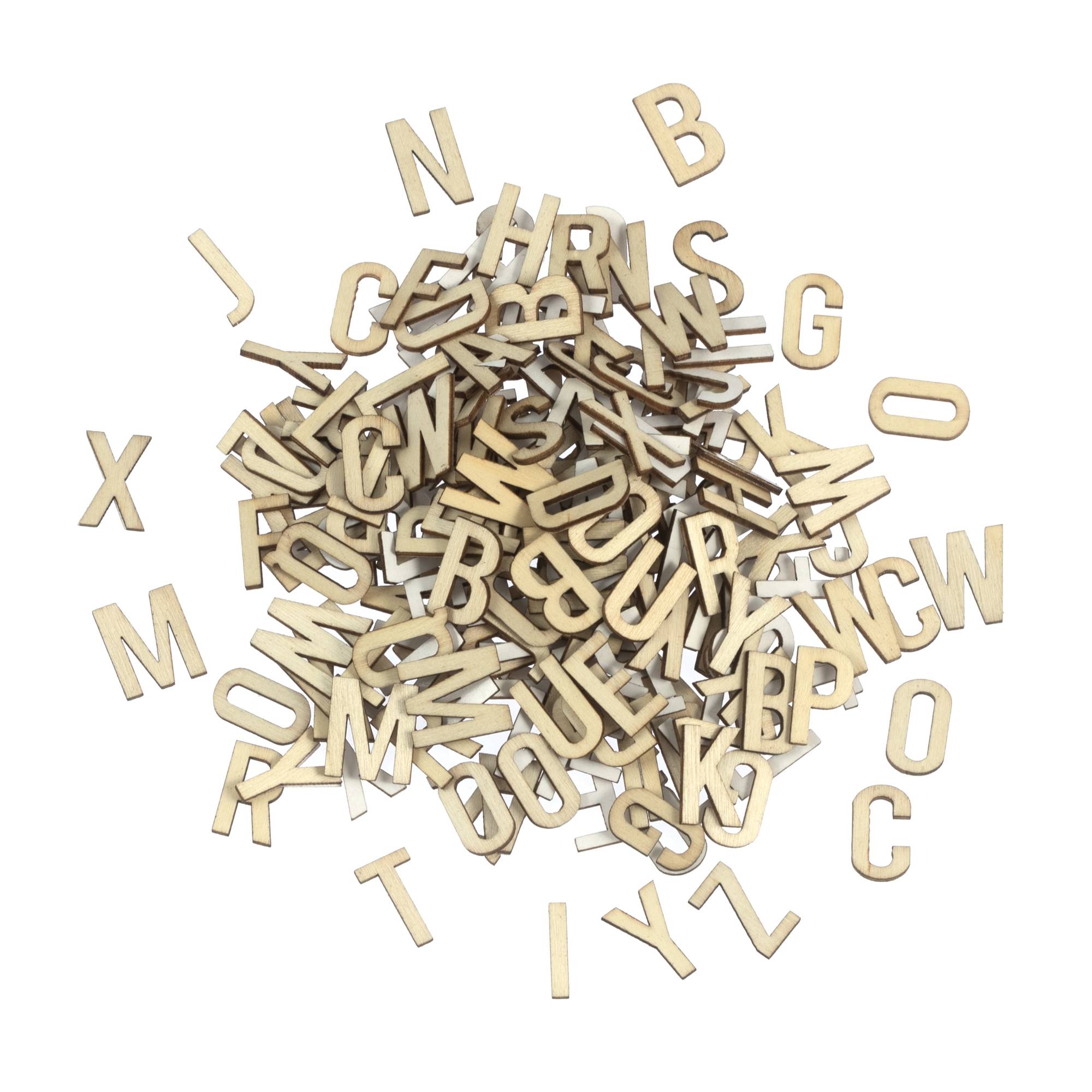 Adhesive Wooden Letters 200 Pack