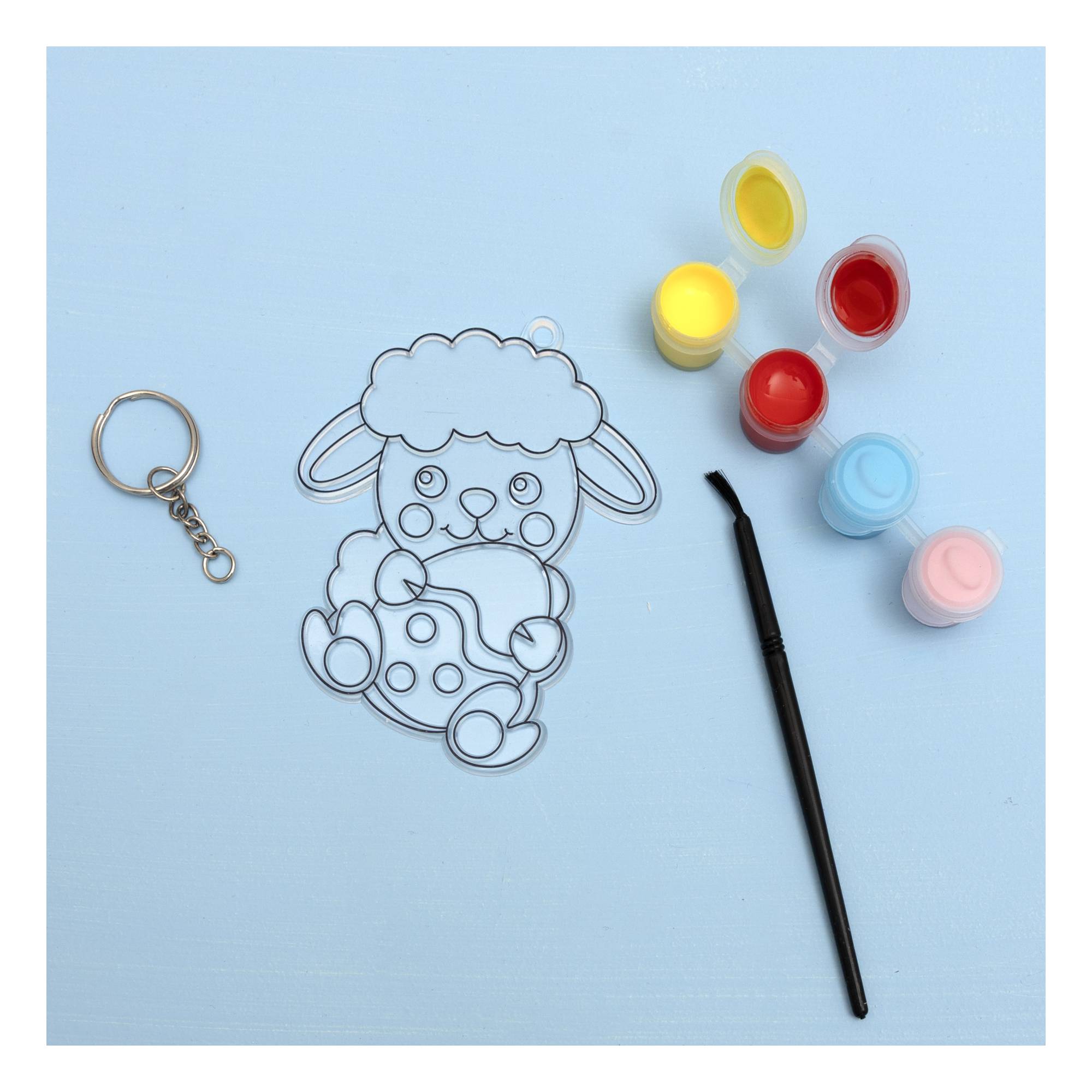 Paint Your Own Lamb Suncatcher Keyring Kit