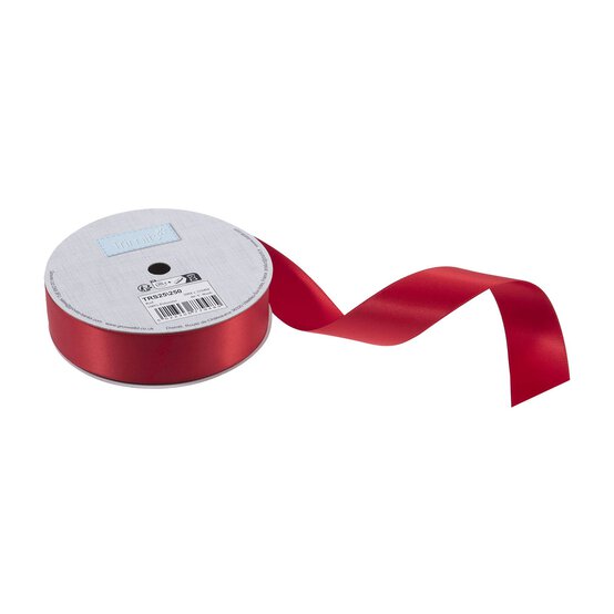 Trimits Red Double-Faced Satin Ribbon by the Metre 25mm