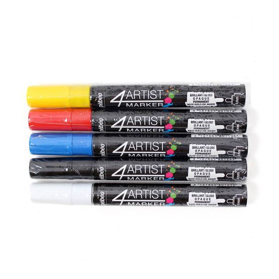 Pebeo 4Artist Basic Colour Markers Set 5 Pack