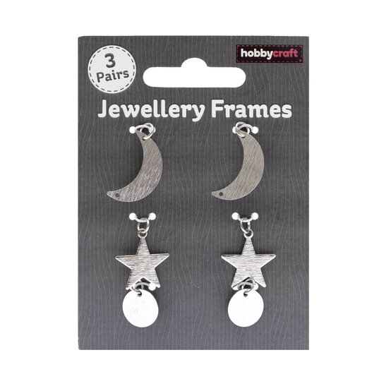 Silver Moon and Star Jewellery Frames 3 Pack