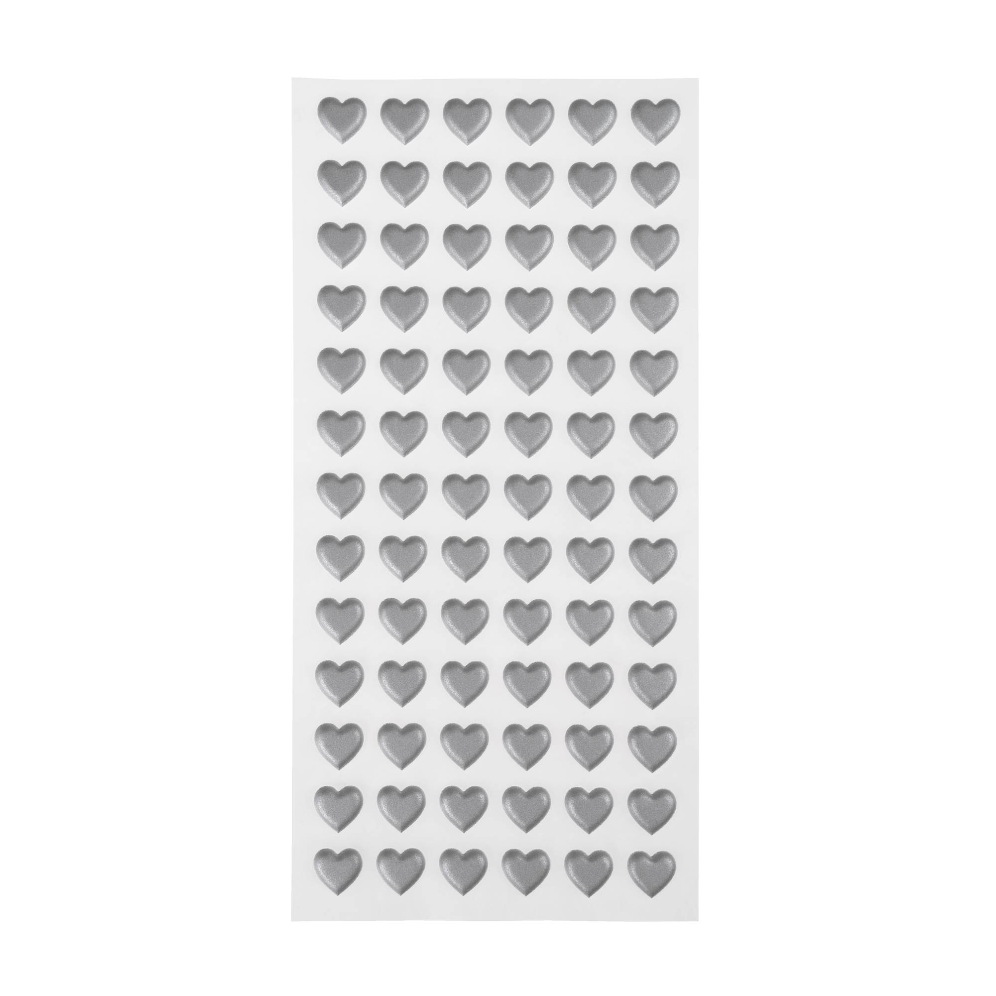 Silver Heart Puffy Stickers 78 Pack