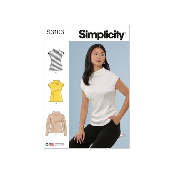 Simplicity Women’s Tops Sewing Pattern S3103 (4-12)