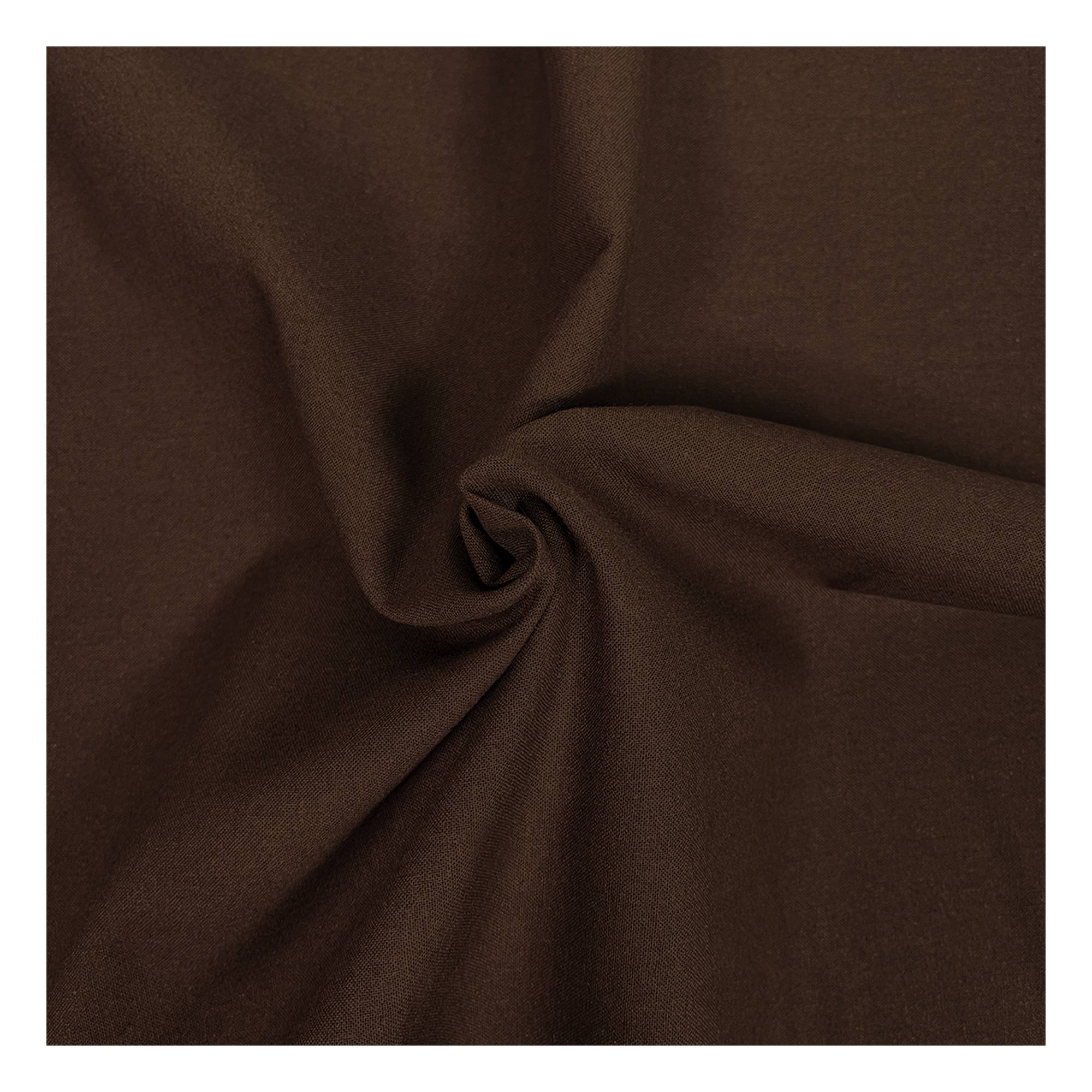 Dark Brown Cotton Homespun Fabric by the Metre
