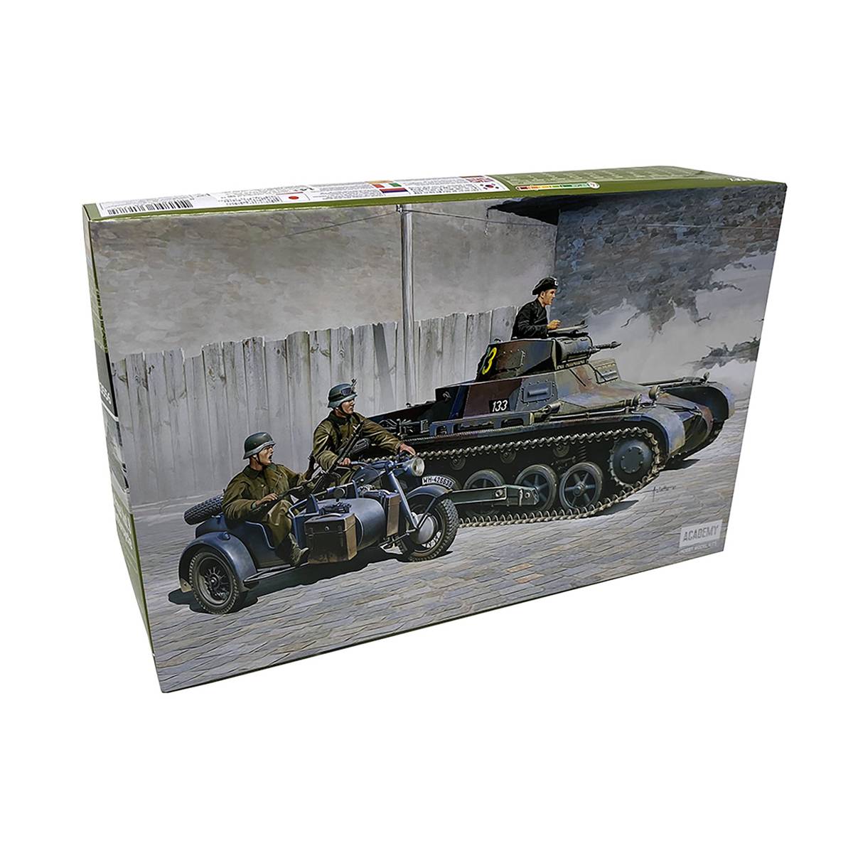 Academy German Panzer I Ausf B and Motorcycle Model Kit 1:35