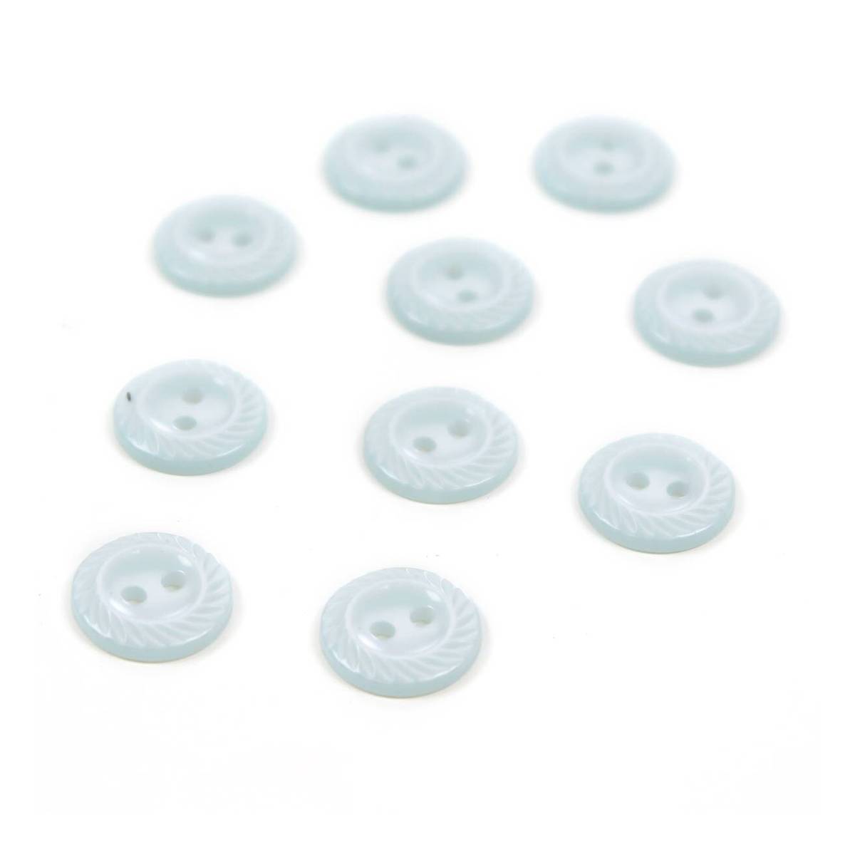 HemlineBaby Blue Basic Cut Edge Button 11 Pack