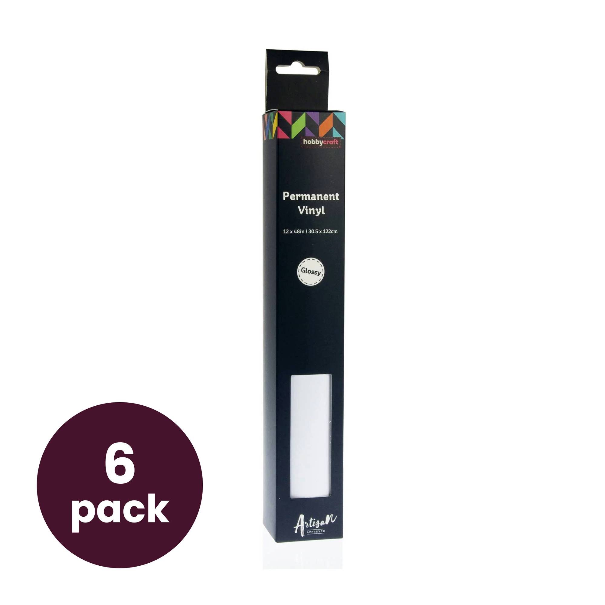 White Glossy Permanent Vinyl 6 Pack Bundle