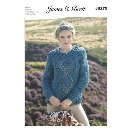 James C Brett Rustic Mega Chunky Ladies’ Jumper Pattern JB275