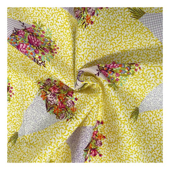 Artisan Flower Market Bouquet Cotton Fabric by the Metre