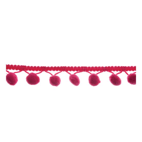 Cerise 20mm Pom Pom Trim by the Metre