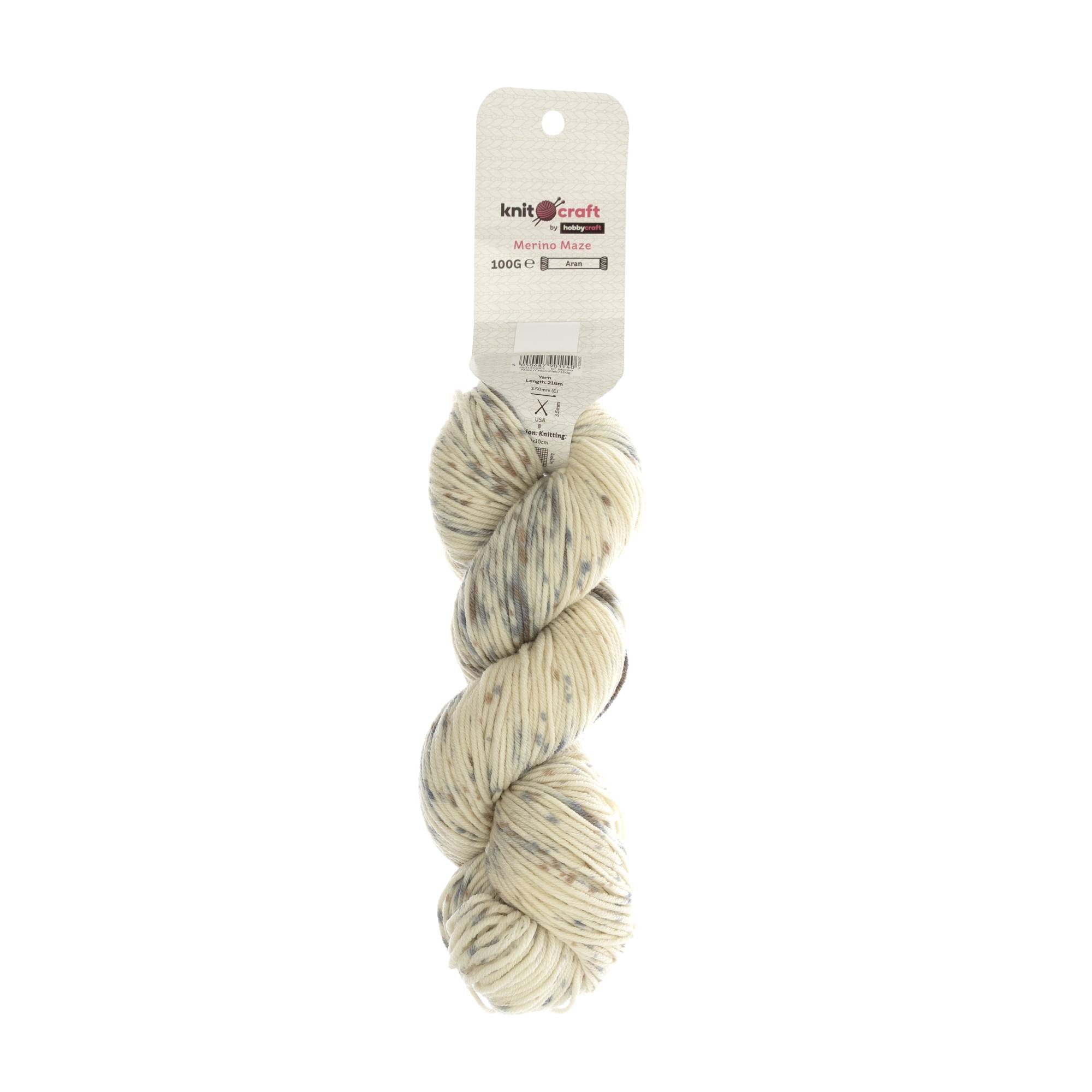 Knitcraft Cream Fleck Merino Maze 100g