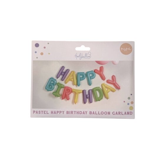 Pastel Happy Birthday Balloon Bunting