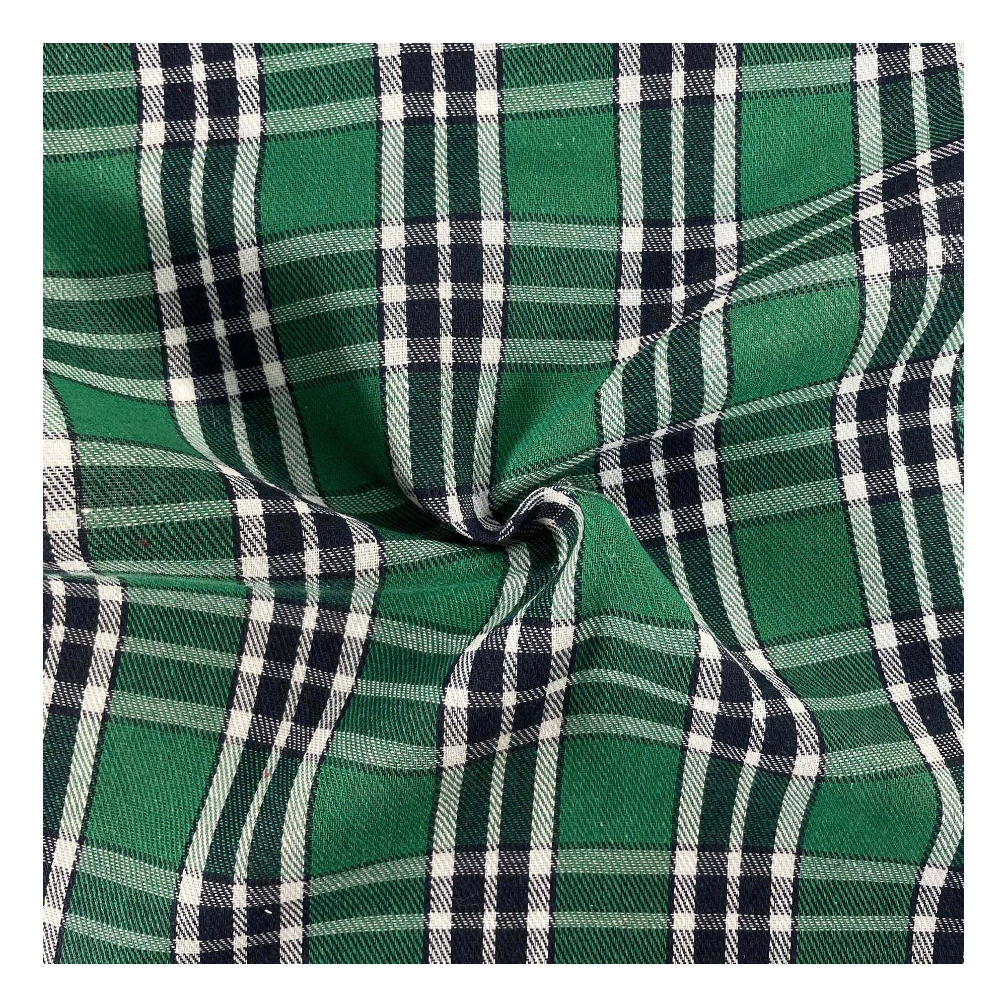 Green and Blue Poly Brushed Check Fabric?by the Metre