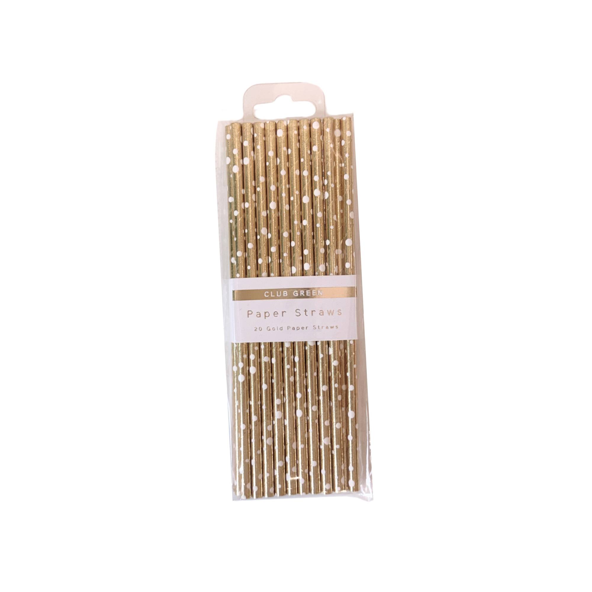 Gold Dot Paper Straws 20 Pack