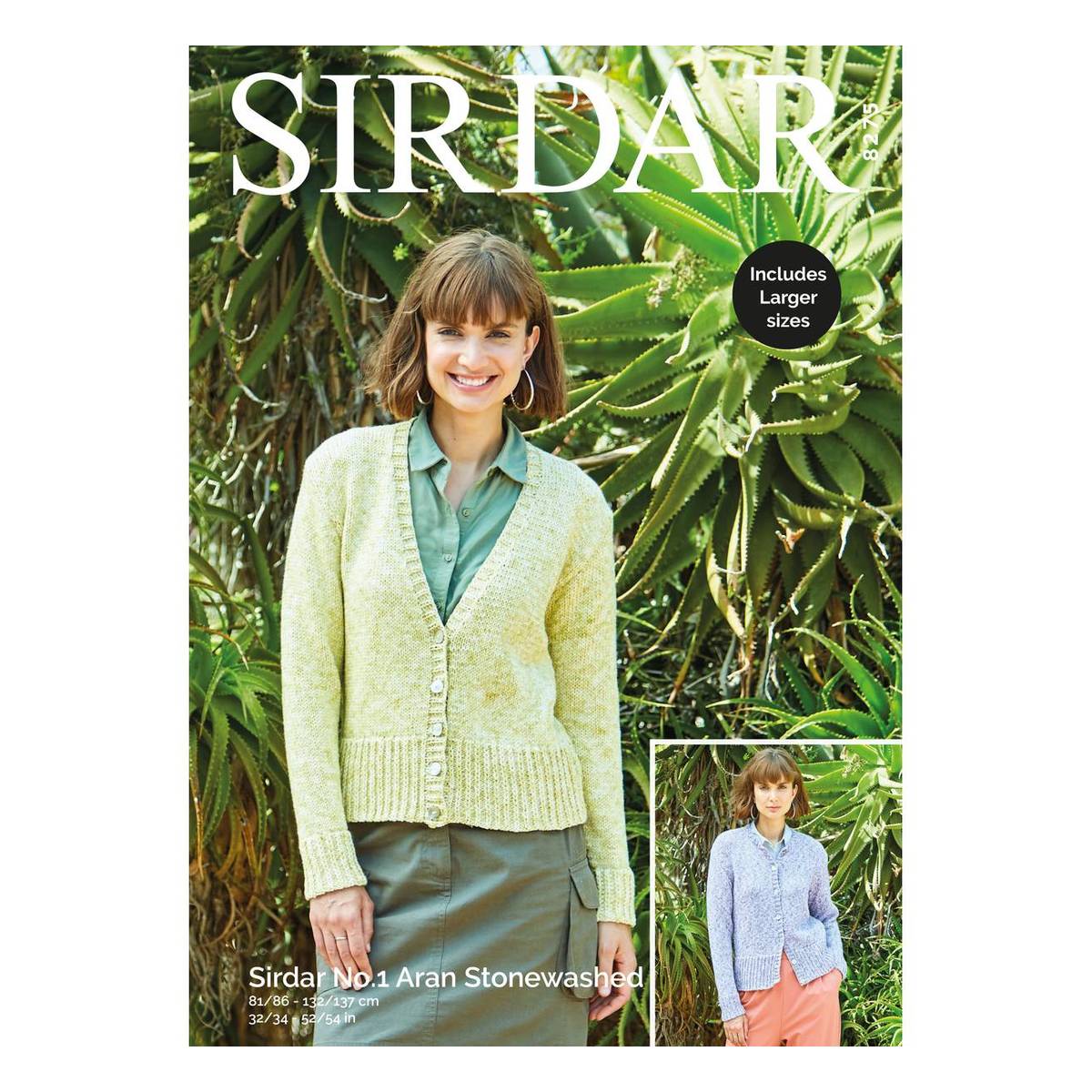 Sirdar No.1 Aran Stonewashed Cardigans Digital Pattern 8275
