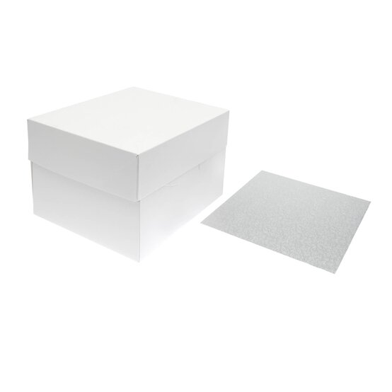 Square Cake Board and Box 8 Inches