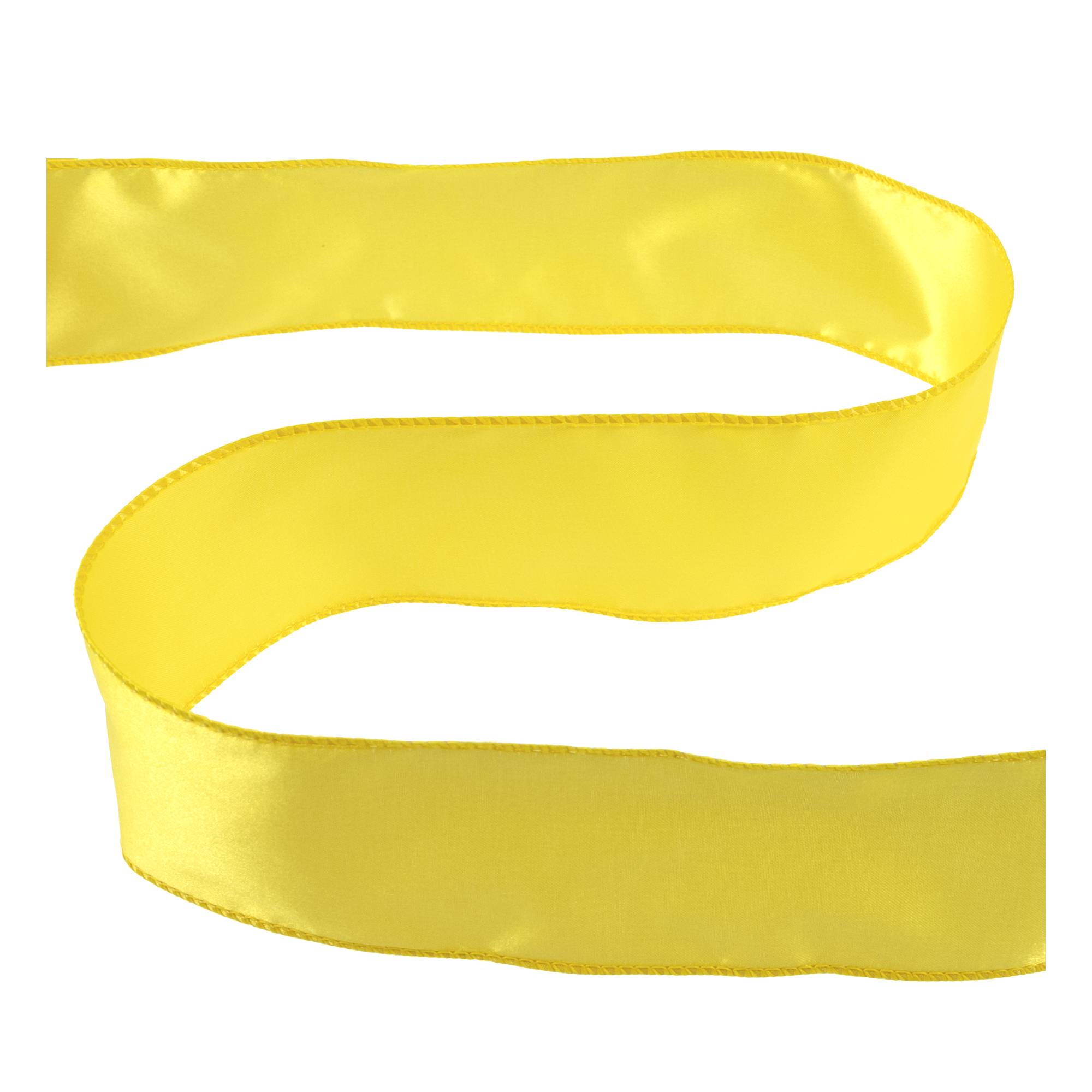 Yellow Wire Edge Satin Ribbon 63mm x 3m
