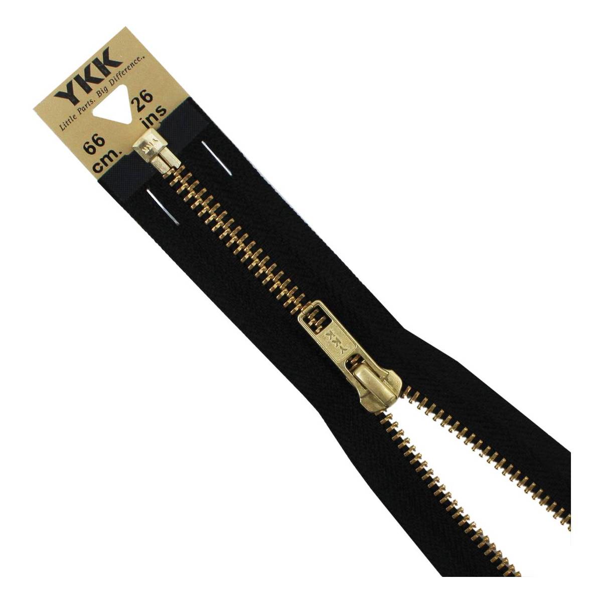 YKK Medium Weight Brass Elements Zip 66cm Black
