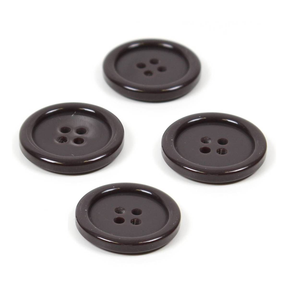 Hemline Brown Basic Jacket Button 4 Pack