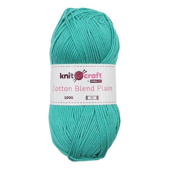 Knitcraft Teal Cotton Blend Plain DK Yarn 100g