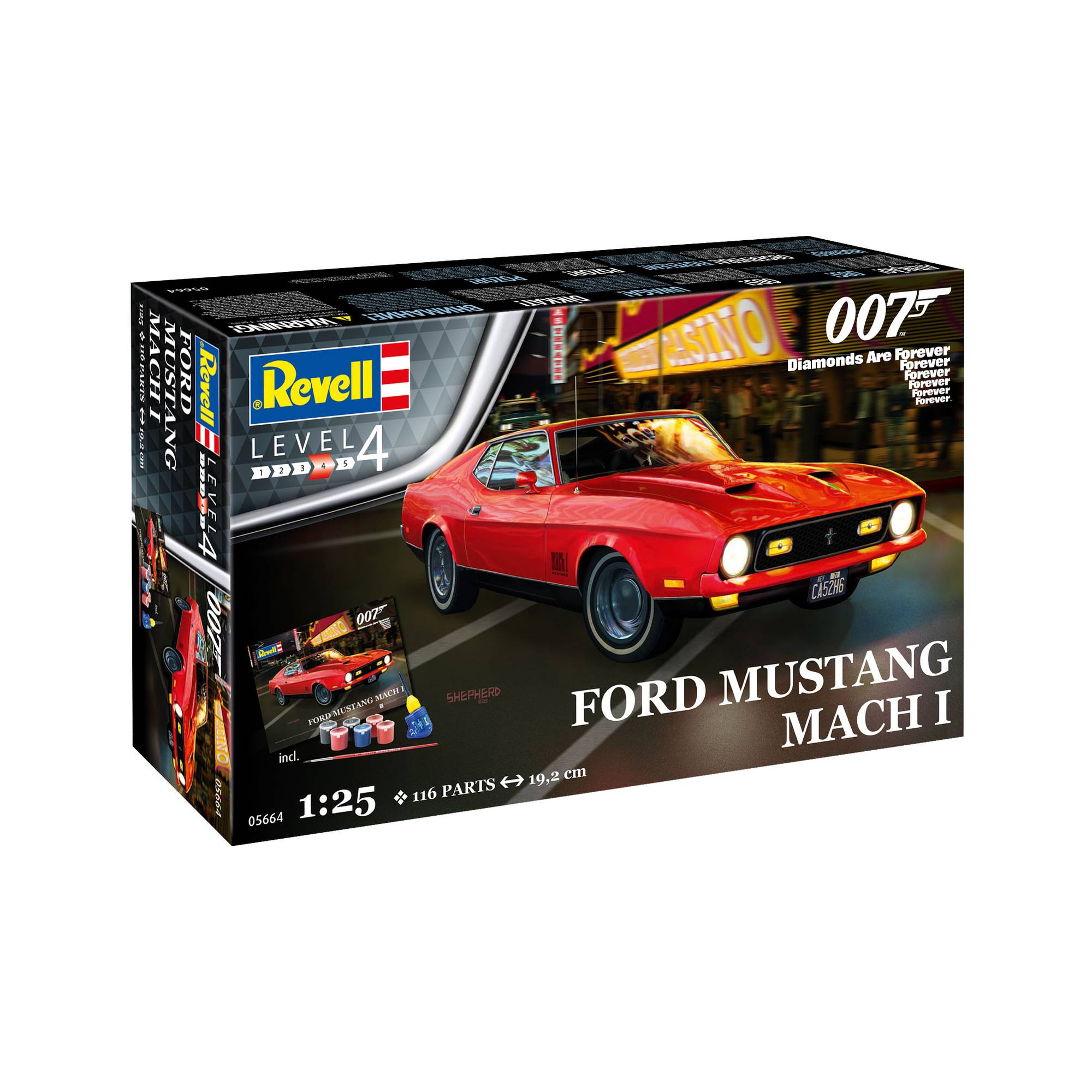 Revell James Bond Ford Mustang Diamonds Are Forever Model Gift Set 1:25