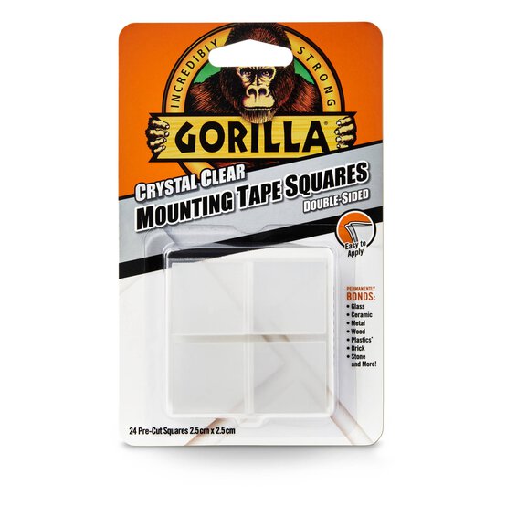 Gorilla Mounting Tape Squares 2.5cm 24 Pack