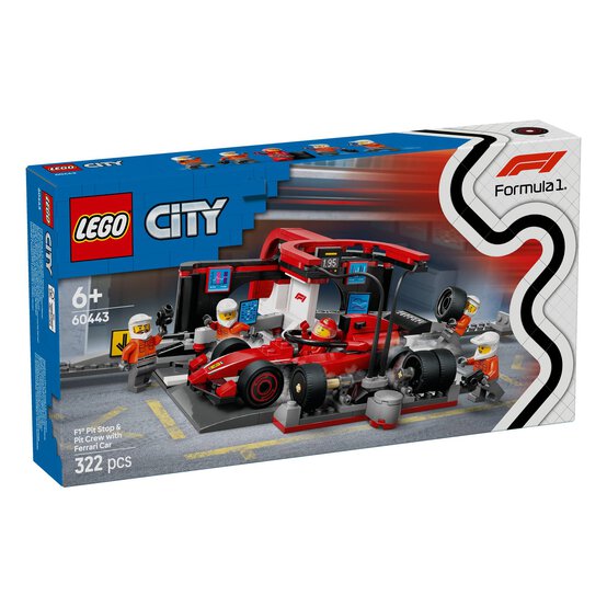 LEGO City F1 Pit Stop and Pit Crew with Ferrari Car