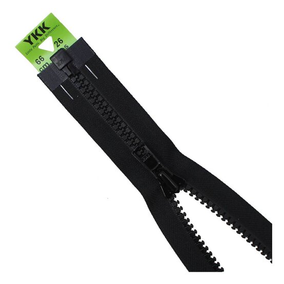 YKK Heavy Weight Open End Zip 66cm Black