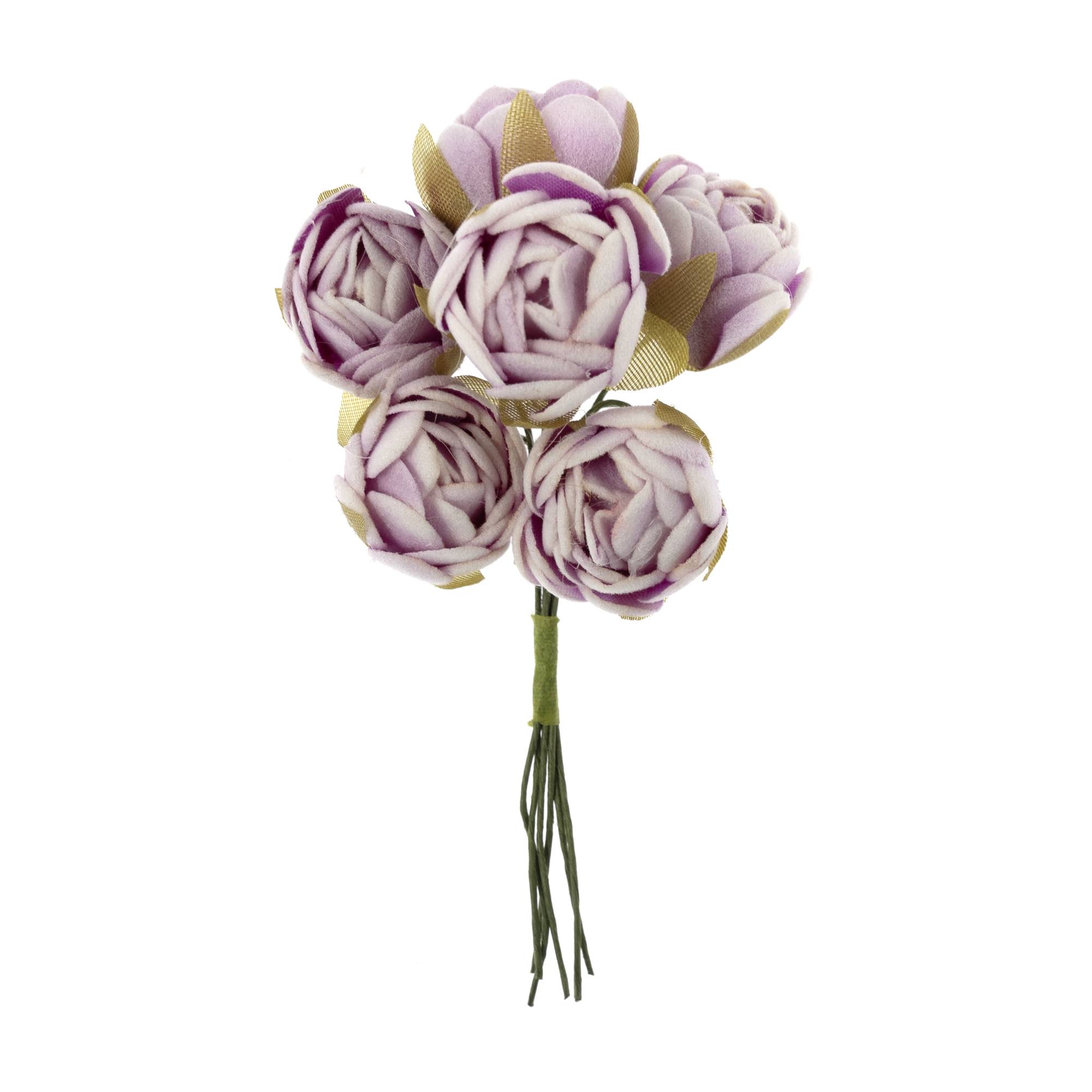 Lilac Round Petite Flower Picks 6 Pieces