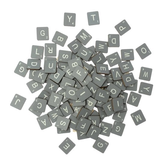 White on Grey Letter Tiles 114 Pack