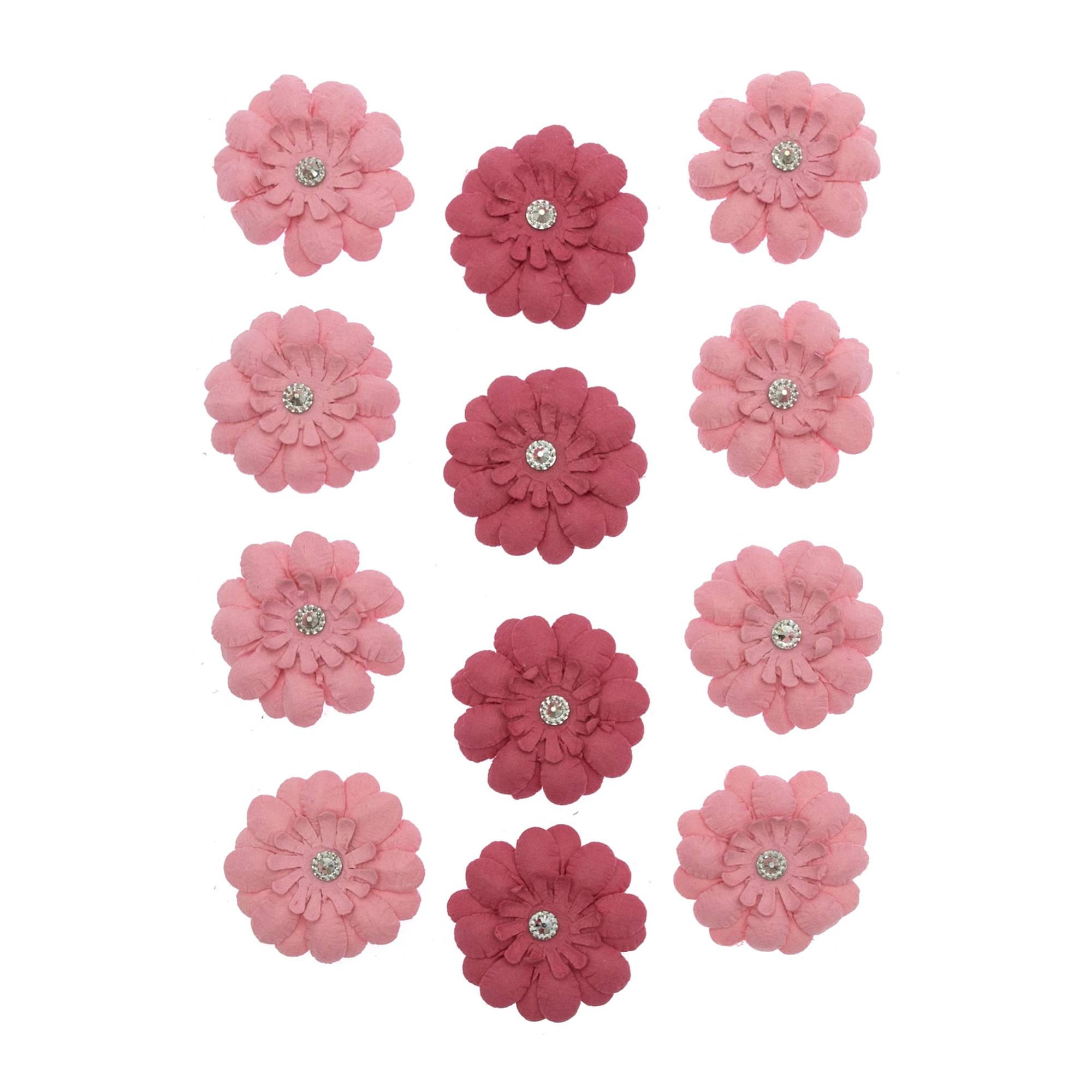 Handmade Precious Pink Kaspar Flowers 12 Pack