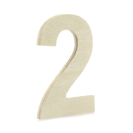 Small Wooden Number 2 6.5cm