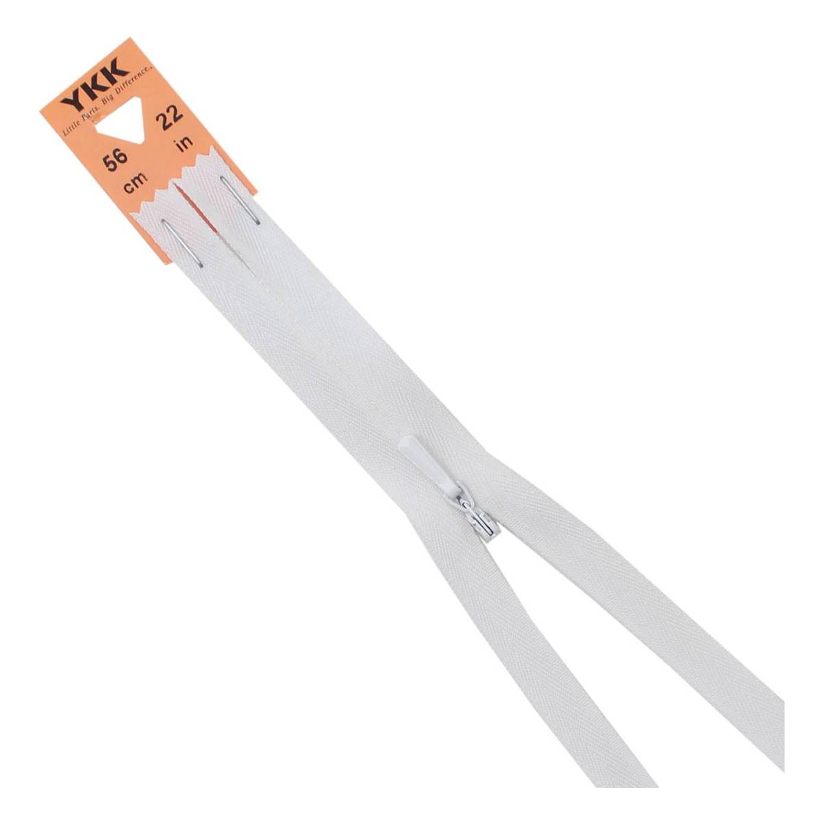 YKK White Concealed Zip 56cm