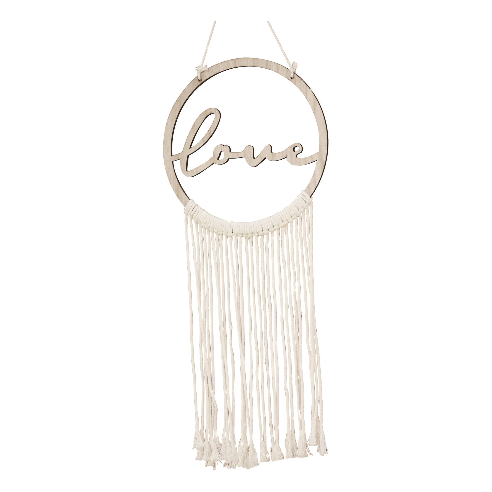 Ginger Ray Wooden Love Macram&eacute; Wall Hanging Hoop