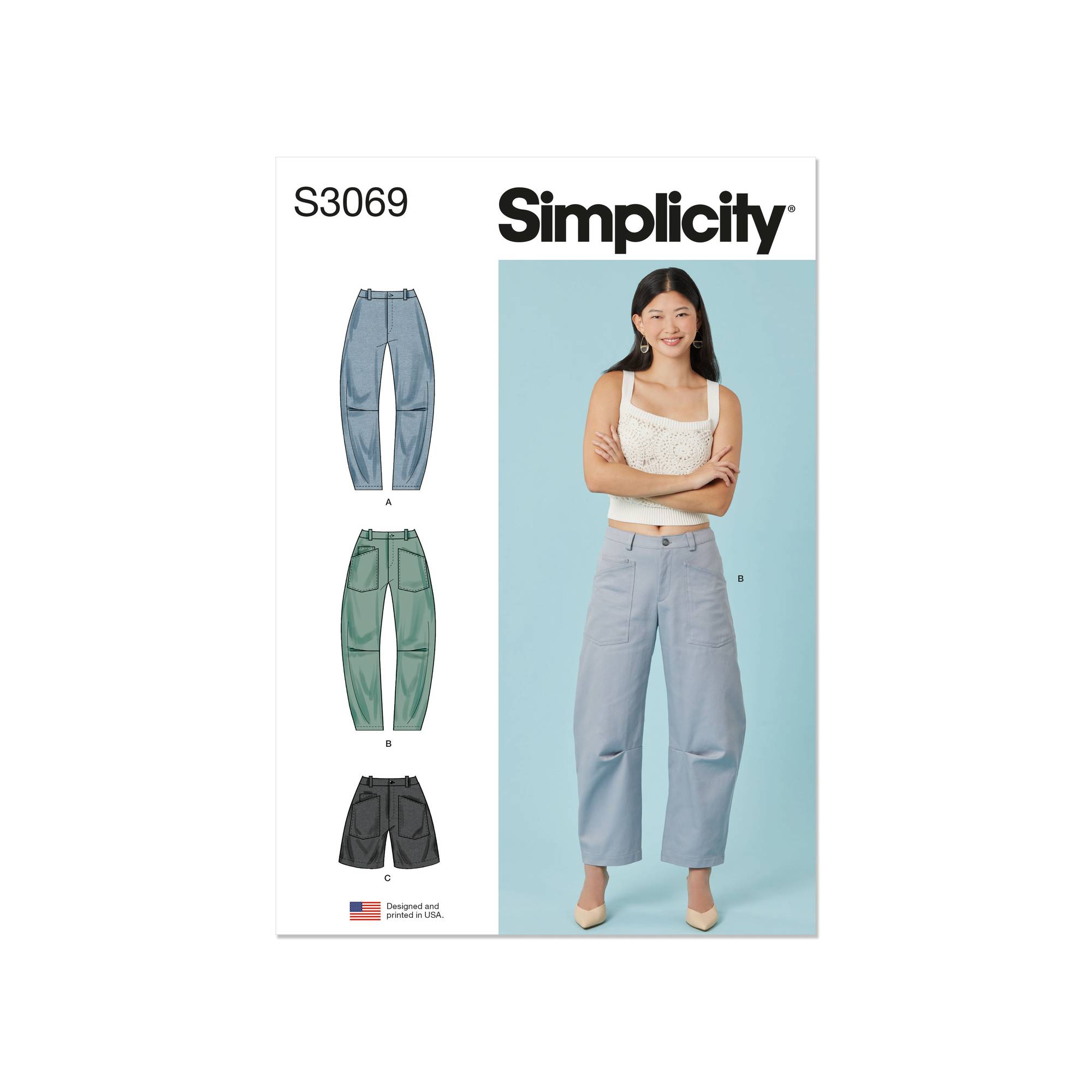 Simplicity Women’s Trousers and Shorts Sewing Pattern S3069 (4-12)