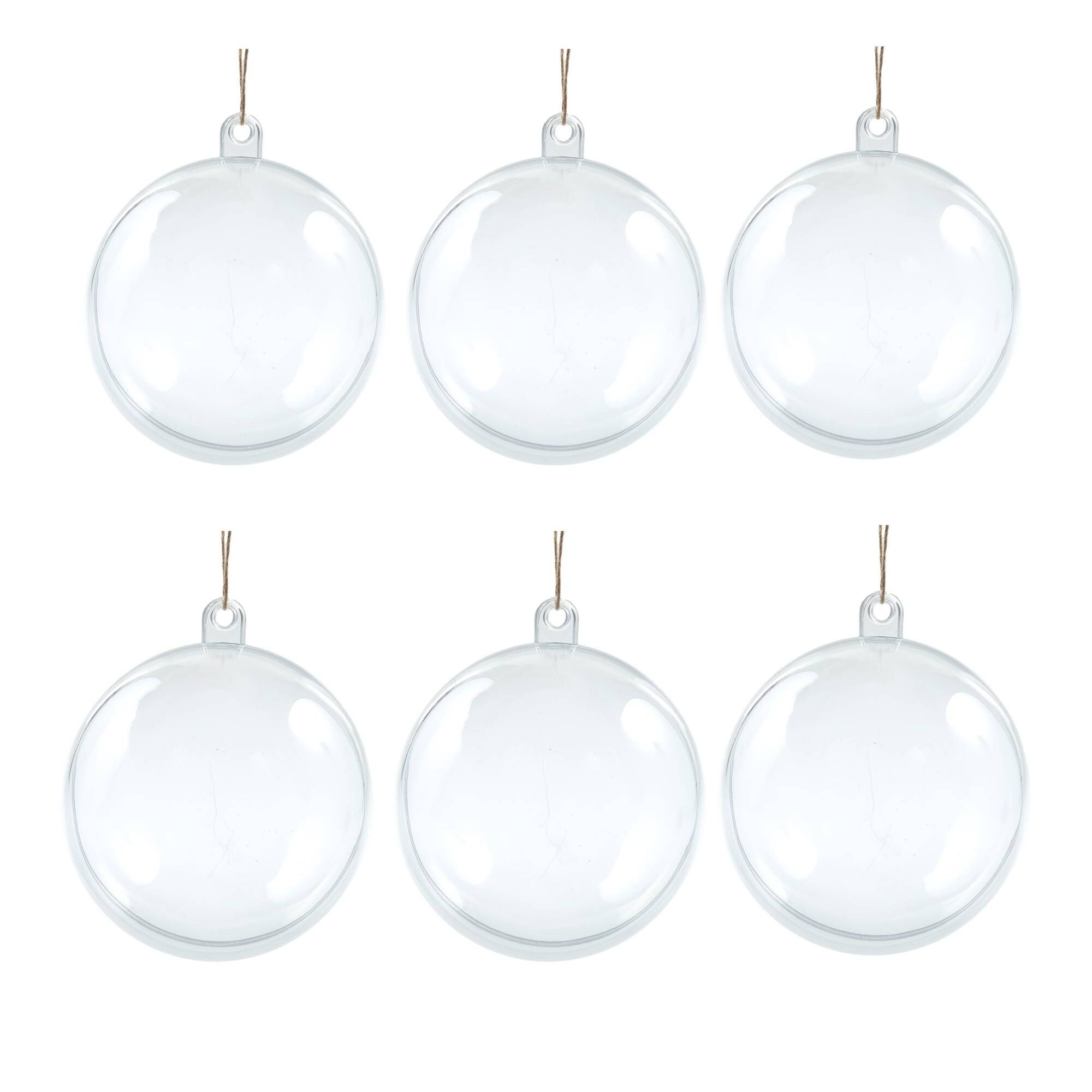 Fillable Baubles 6cm 6 Pack