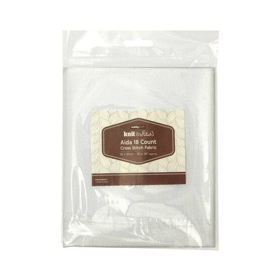 White 18 Count Aida Fabric 76cm x 91cm