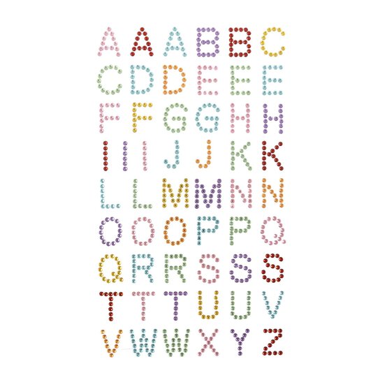 Rainbow Gem Alphabet Stickers