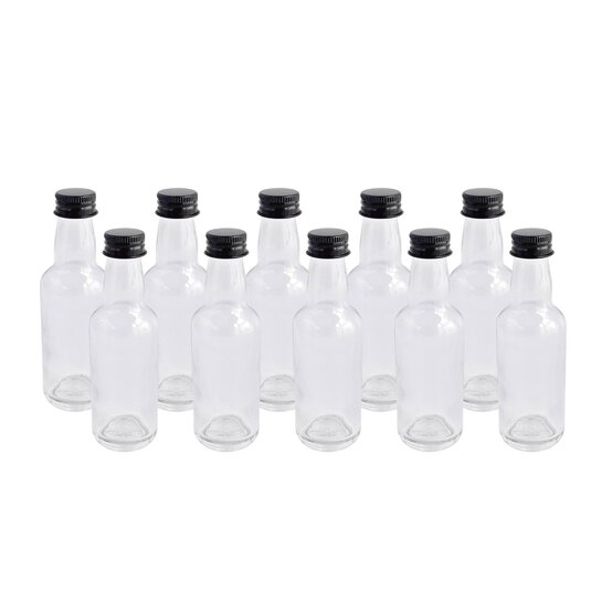 Clear Mini Glass Bottles 50ml 10 Pack