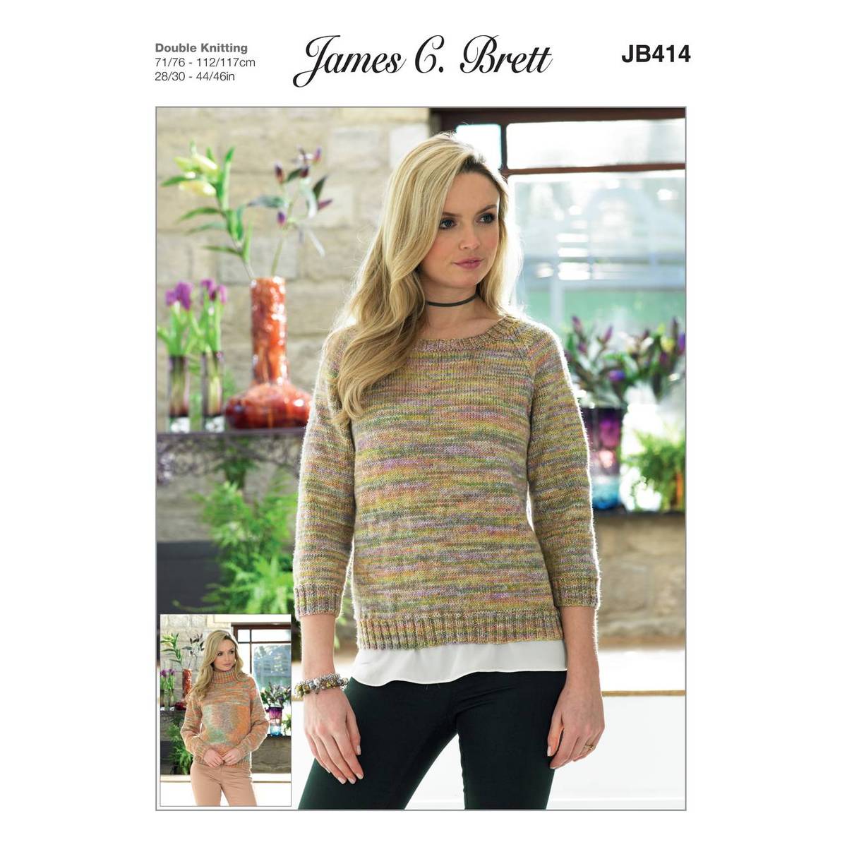 James C Brett DK Lady's Jumper Pattern JB414