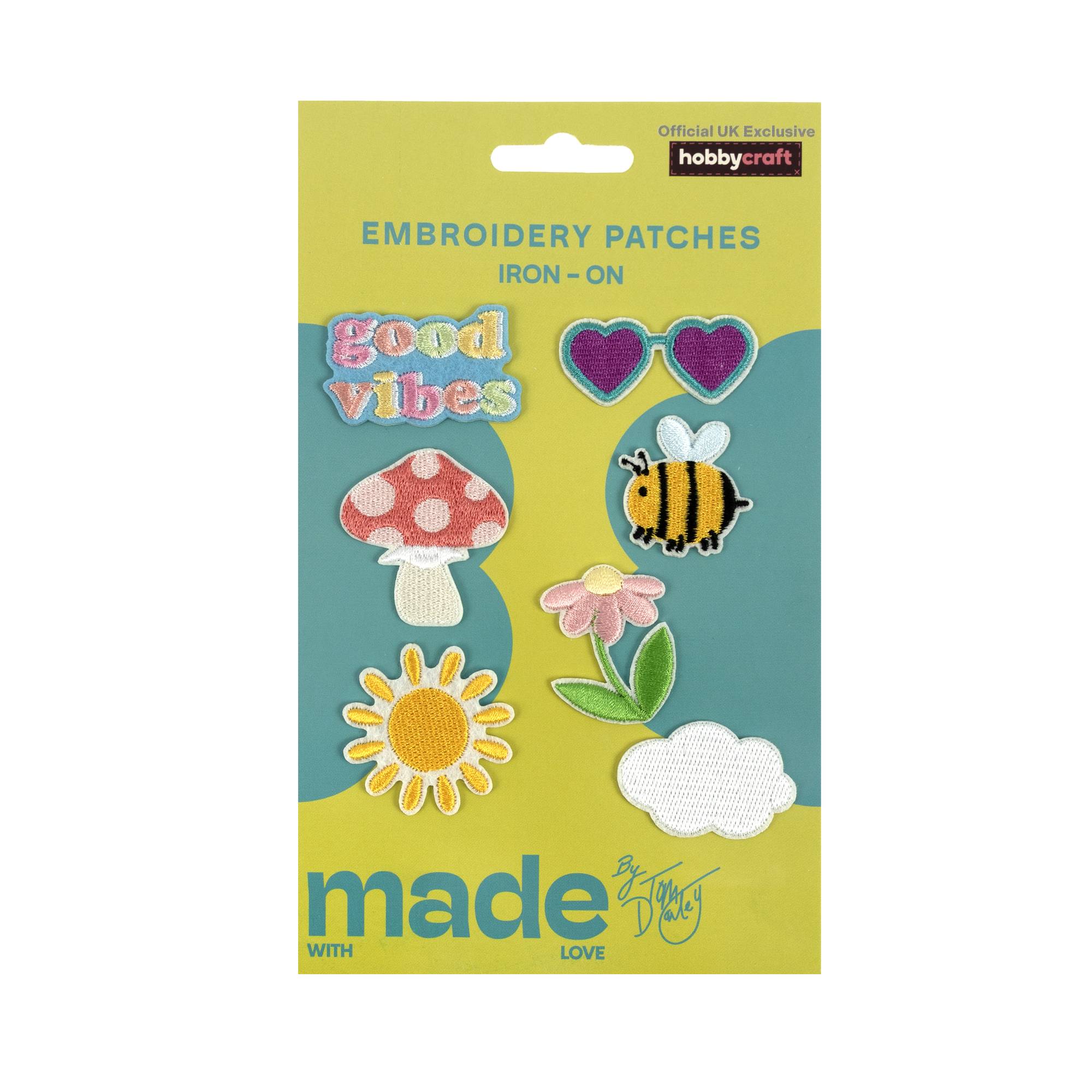 Made With Love A Good Day Iron-On Patches 7 Pack
