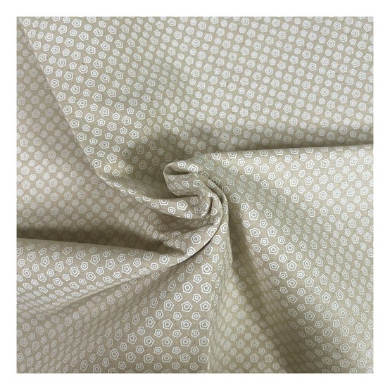 Natural Abstract Dot Cotton Fabric by the Metre