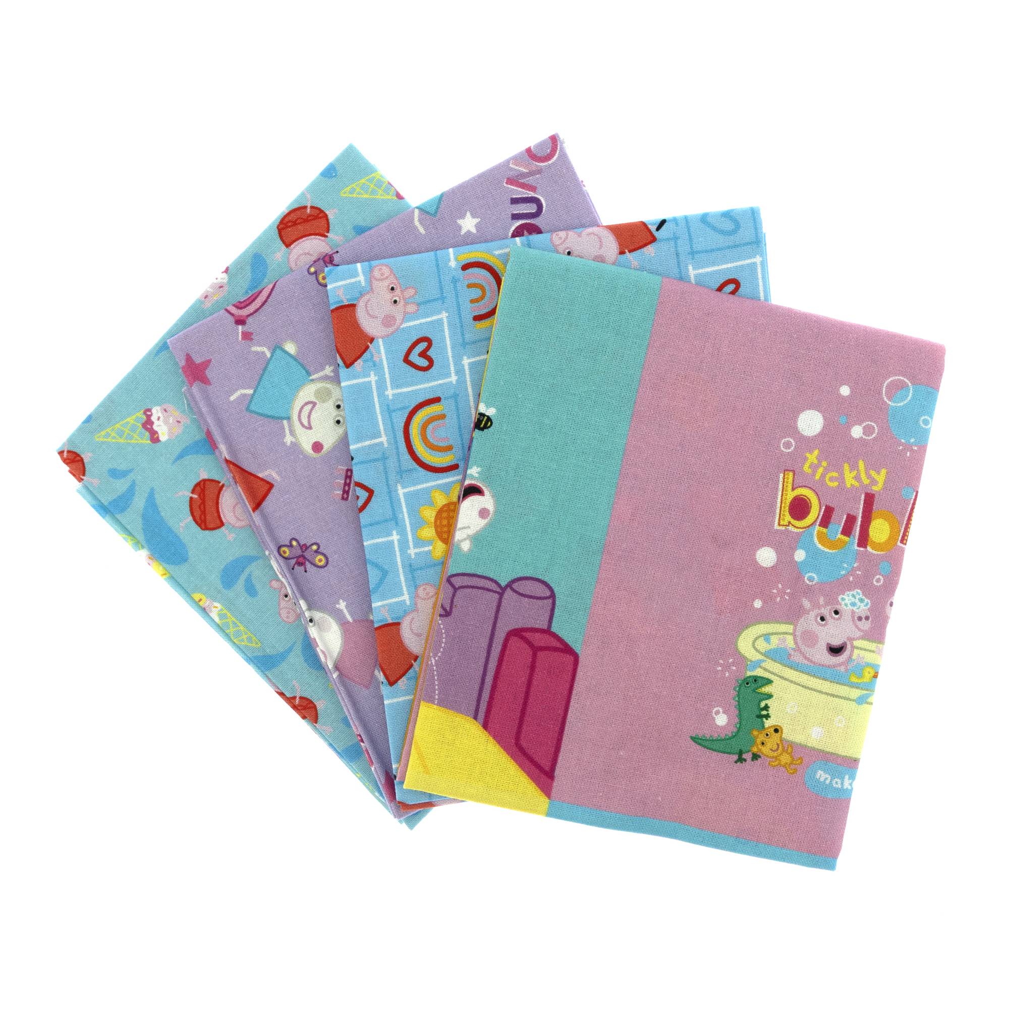 Peppa Pig Sunny Day Patch Cotton Fat Quarters 4 Pack