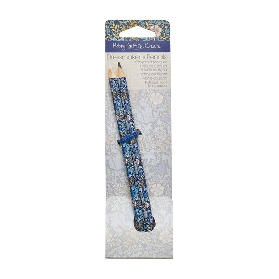 Blue Woodblock Floral Dressmaker’s Pencils 2 Pack
