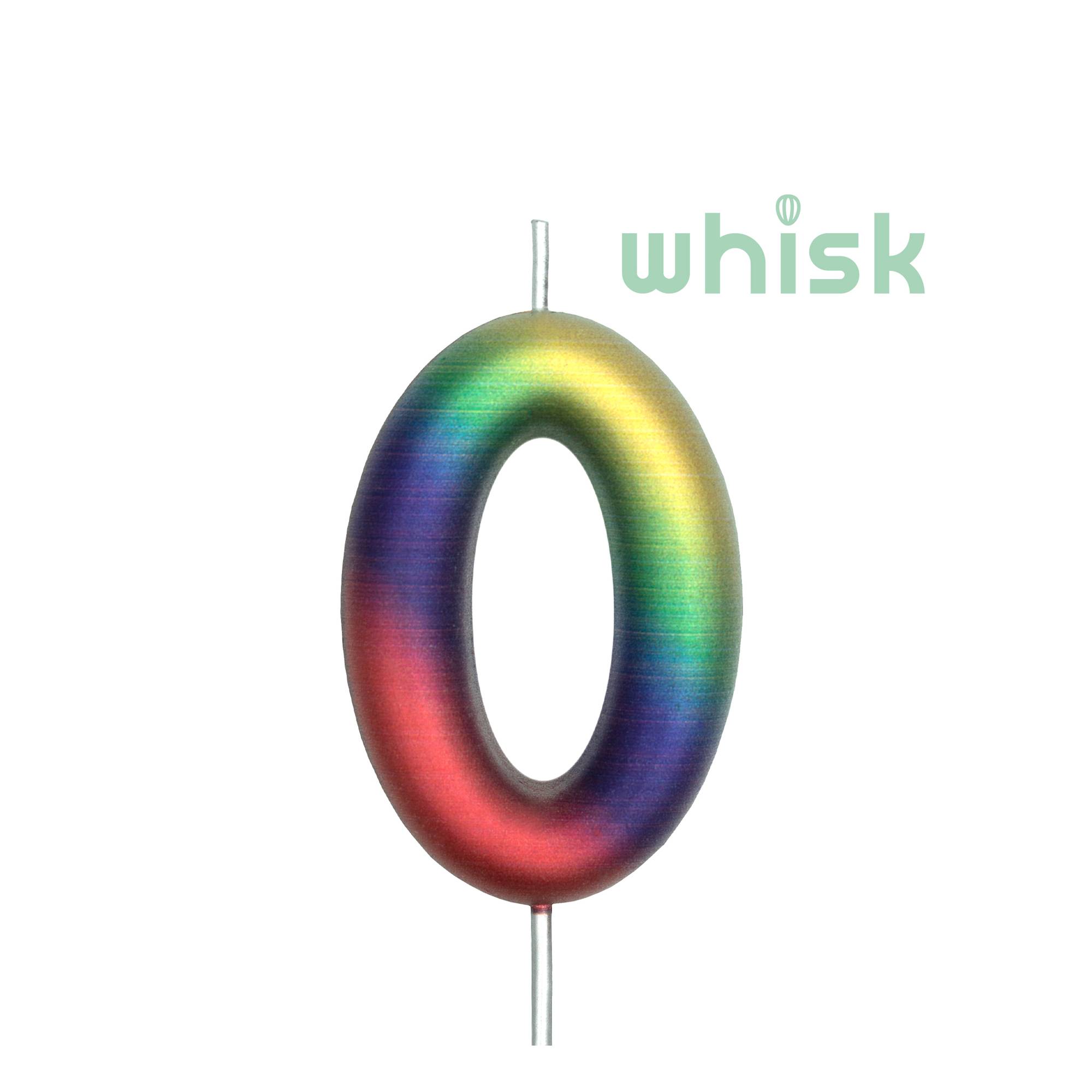 Whisk Metallic Rainbow Number 0 Candle