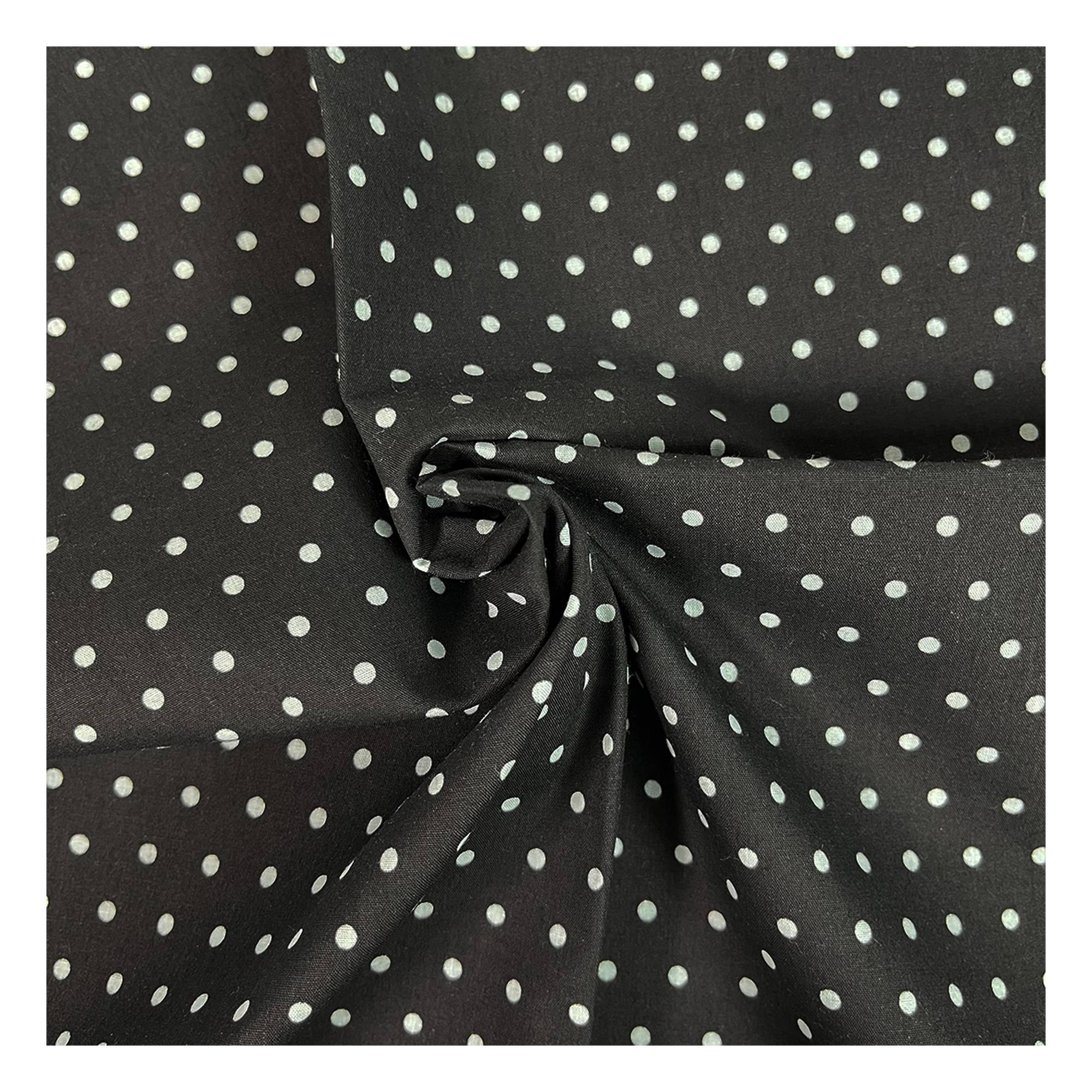 Black Simple Polka Polycotton Fabric by the Metre
