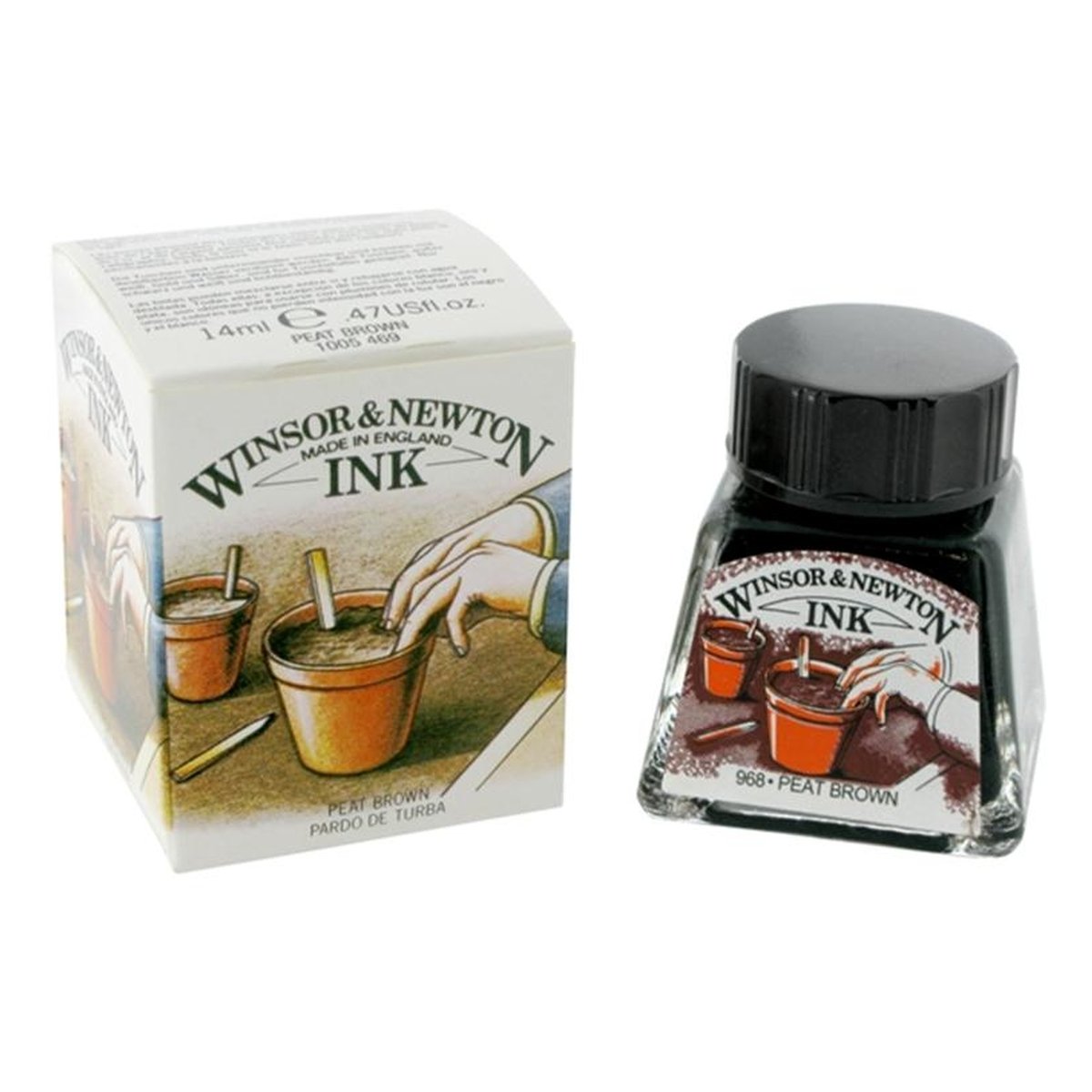 Winsor & Newton Peat Brown Drawing Ink 14ml