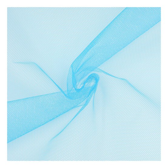 Fluorescent Blue Nylon Dress Net Fabric by the Metre